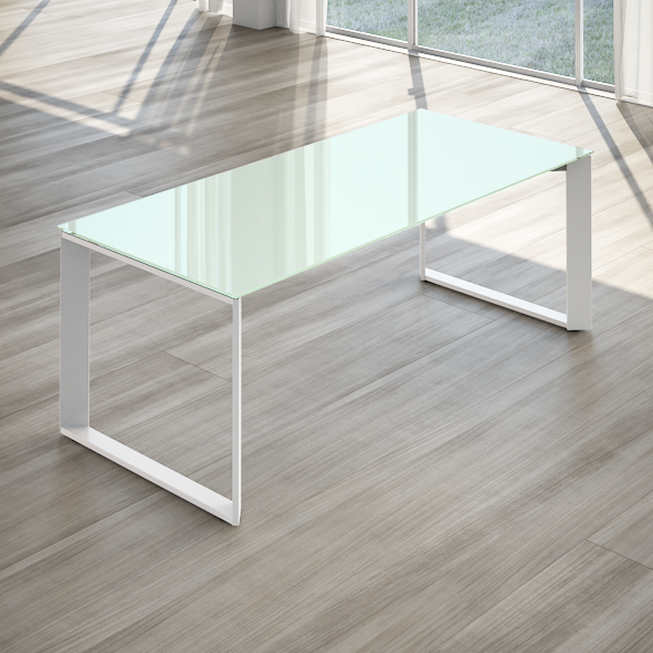 Scrivania Twist in Cristallo - Lunghezza da 180cm a 200cm - Salone Ufficio